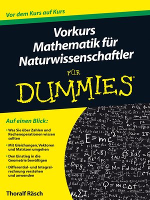 cover image of Vorkurs Mathematik fur Naturwissenschaftler fur Dummies